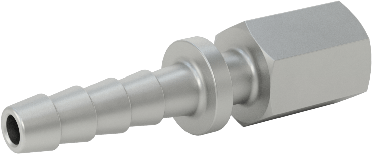 Alüminyum Dikenli Hortum Bağlantı Parçası, Buhar için, 1/4" Hortum İç Çapı, 1/8 NPT Dişi Uç
