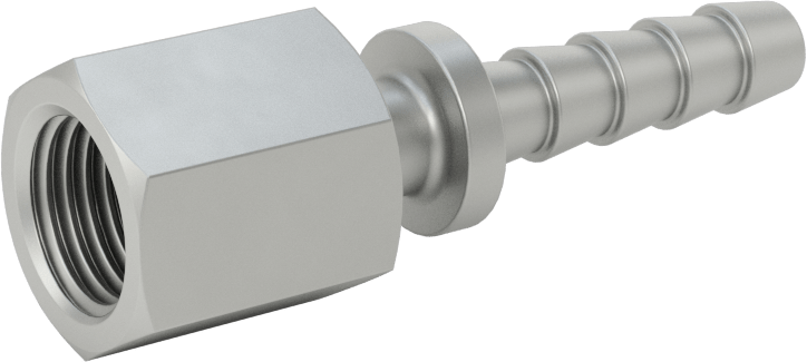 Alüminyum Dikenli Hortum Bağlantı Parçası, Buhar için, 1/4" Hortum İç Çapı, 1/4 NPT Dişi Uç