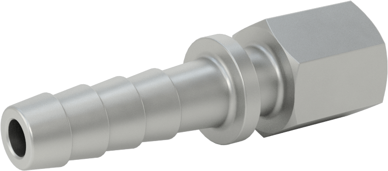 Alüminyum Dikenli Hortum Bağlantı Parçası, Buhar için, 3/8" Hortum İç Çapı, 1/4 NPT Dişi Uç