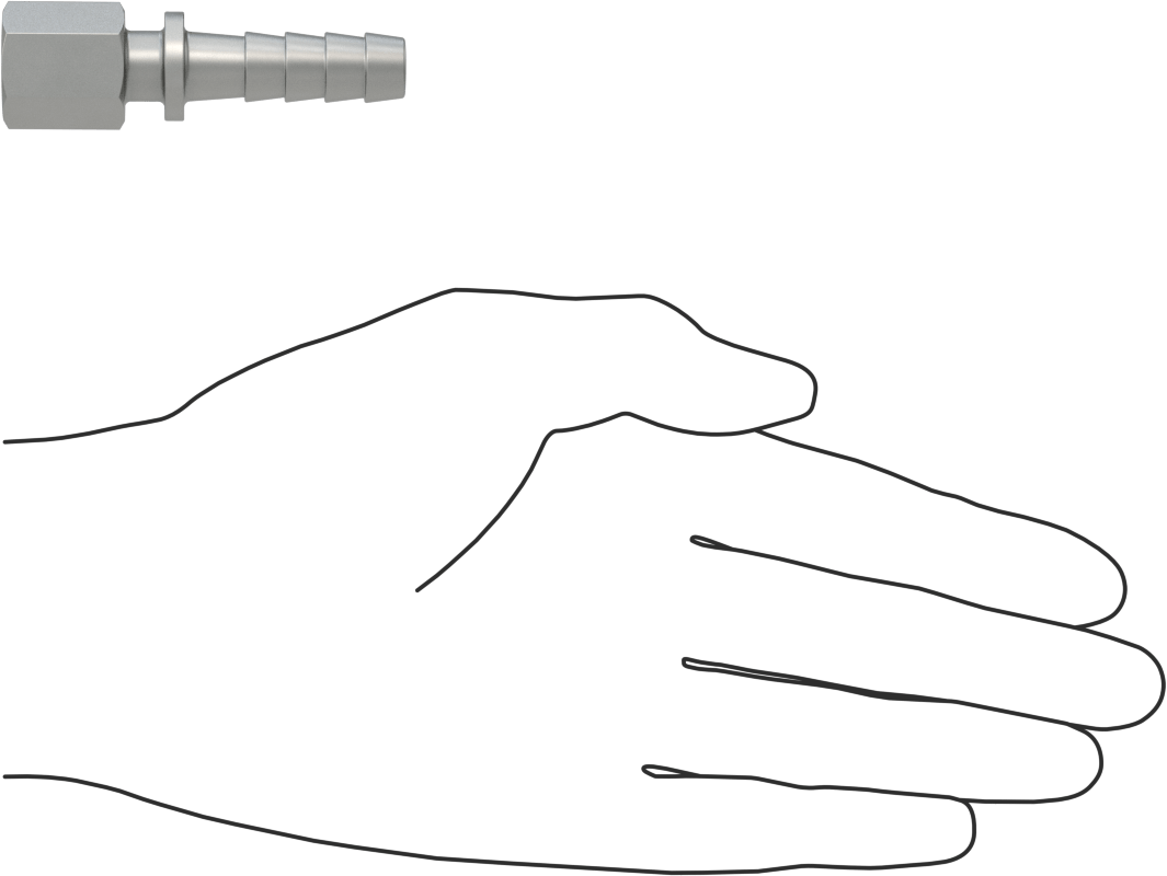 Alüminyum Dikenli Hortum Bağlantı Parçası, Buhar için, 3/8" Hortum İç Çapı, 1/4 NPT Dişi Uç