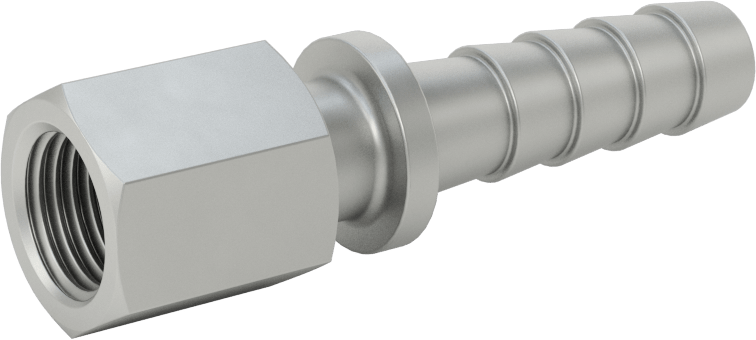 Alüminyum Dikenli Hortum Bağlantı Parçası, Buhar için, 3/8" Hortum İç Çapı, 1/4 NPT Dişi Uç