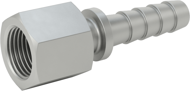 Alüminyum Dikenli Hortum Bağlantı Parçası, Buhar için, 3/8" Hortum İç Çapı, 3/8 NPT Dişi Uç