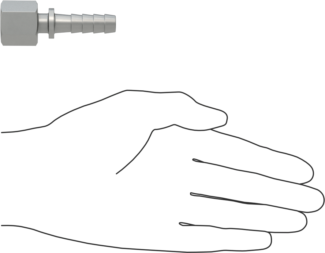 Alüminyum Dikenli Hortum Bağlantı Parçası, Buhar için, 3/8" Hortum İç Çapı, 3/8 NPT Dişi Uç