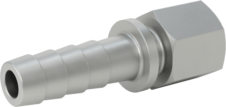 Alüminyum Dikenli Hortum Bağlantı Parçası, Buhar için, 1/2" Hortum İç Çapı, 3/8 NPT Dişi Uç