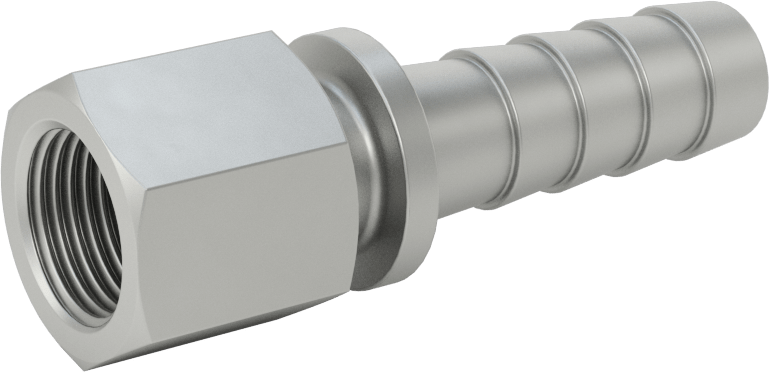 Alüminyum Dikenli Hortum Bağlantı Parçası, Buhar için, 1/2" Hortum İç Çapı, 3/8 NPT Dişi Uç