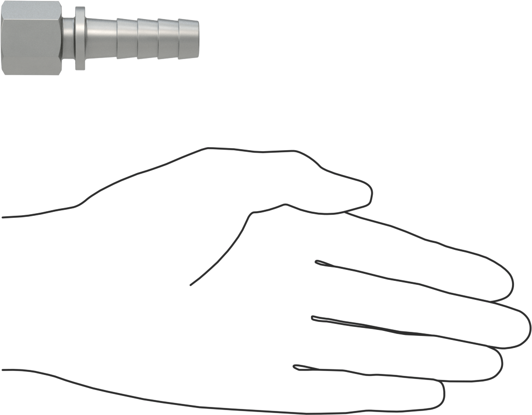 Alüminyum Dikenli Hortum Bağlantı Parçası, Buhar için, 1/2" Hortum İç Çapı, 3/8 NPT Dişi Uç