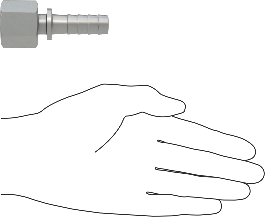 Alüminyum Dikenli Hortum Bağlantı Parçası, Buhar için, 1/2" Hortum İç Çapı, 1/2 NPT Dişi Uç
