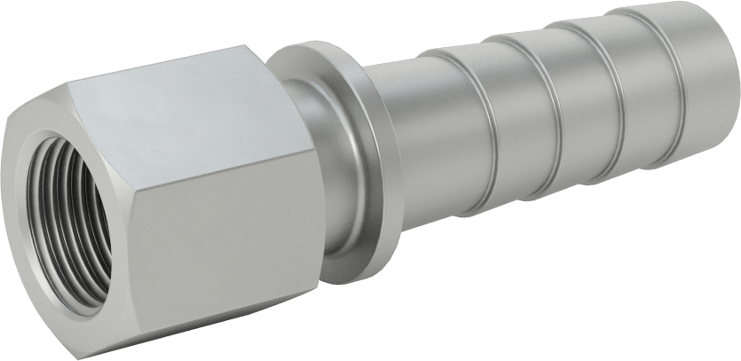 Alüminyum Dikenli Hortum Bağlantı Parçası, Buhar için, 3/4" Hortum İç Çapı, 1/2 NPT Dişi Uç