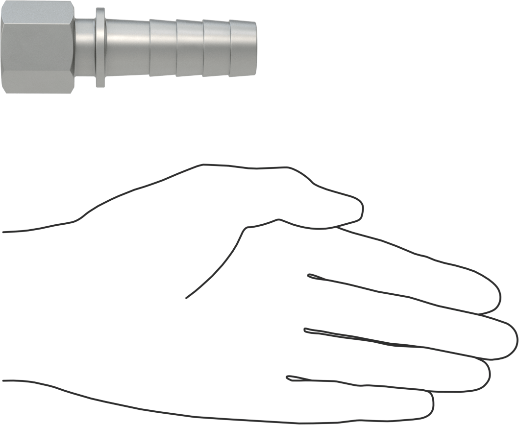 Alüminyum Dikenli Hortum Bağlantı Parçası, Buhar için, 3/4" Hortum İç Çapı, 1/2 NPT Dişi Uç