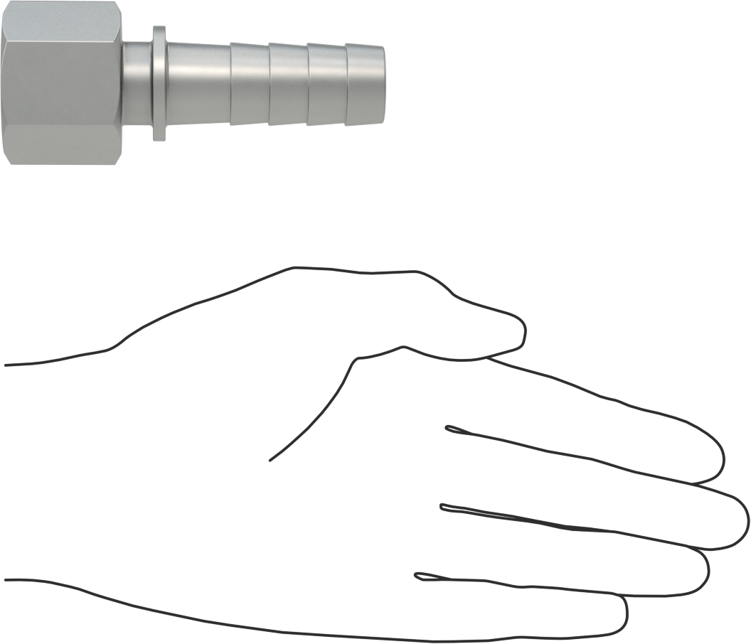 Alüminyum Dikenli Hortum Bağlantı Parçası, Buhar için, 3/4" Hortum İç Çapı, 3/4 NPT Dişi Uç