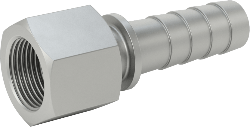Alüminyum Dikenli Hortum Bağlantı Parçası, Buhar için, 3/4" Hortum İç Çapı, 3/4 NPT Dişi Uç