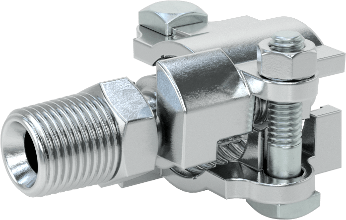 Buhar için Kilitli Kelepçeli Hortum Adaptörü, 1/2" Hortum İç Çapı için, 1-1/16" Maksimum Hortum Dış Çapı, 1/2 NPT Erkek