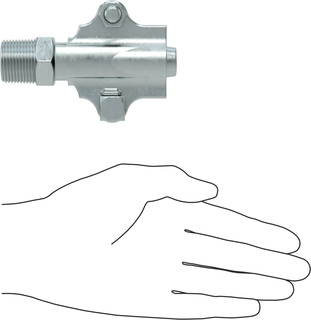 Buhar için Kilitli Kelepçeli Hortum Adaptörü, 3/4" Hortum İç Çapı için, 1-1/2" Maksimum Hortum Dış Çapı, 3/4 NPT Erkek