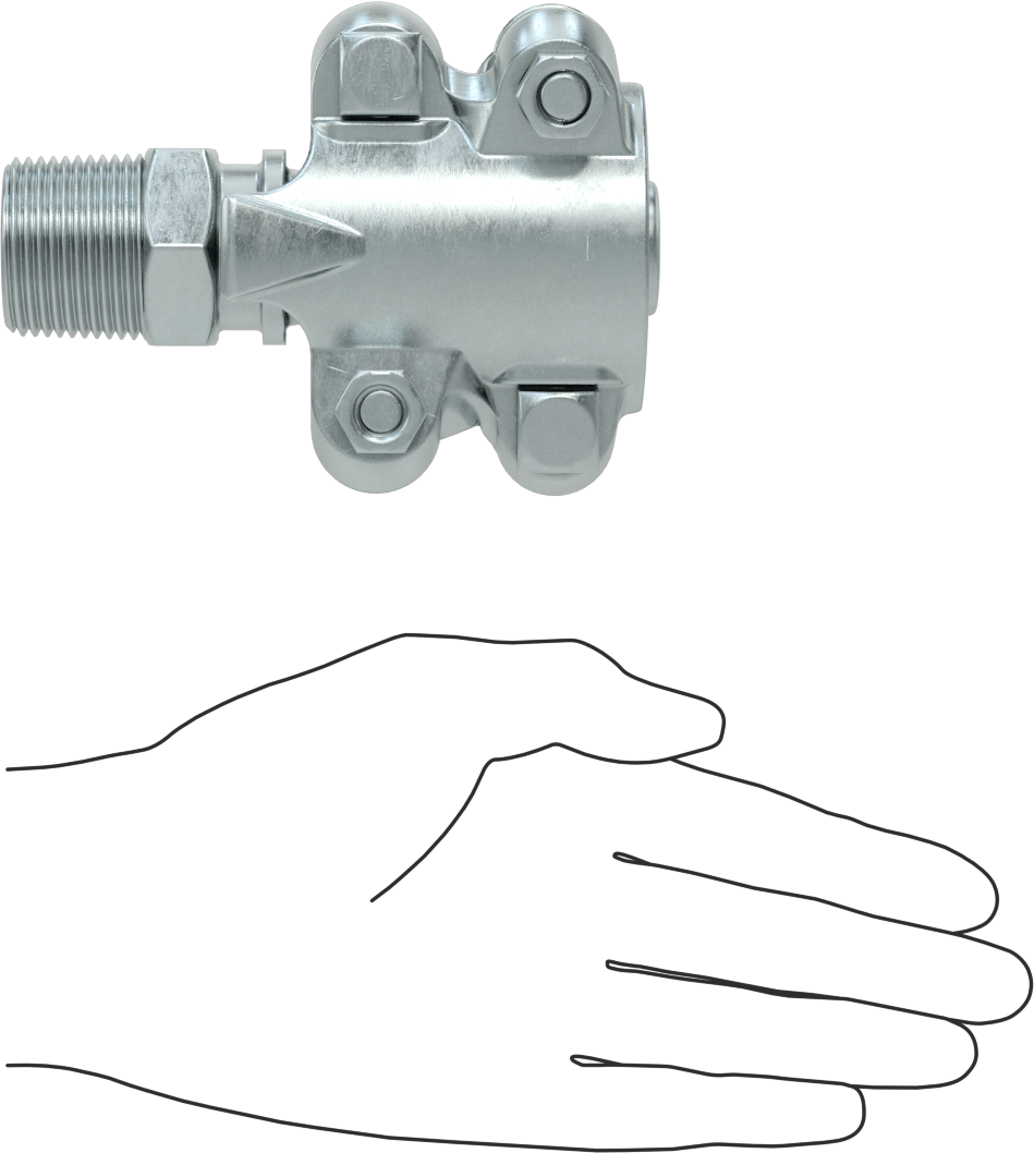 Buhar için Kilitli Kelepçeli Hortum Adaptörü, 1" Hortum İç Çapı için, 1-15/16" Maksimum Hortum Dış Çapı, 1 NPT Erkek