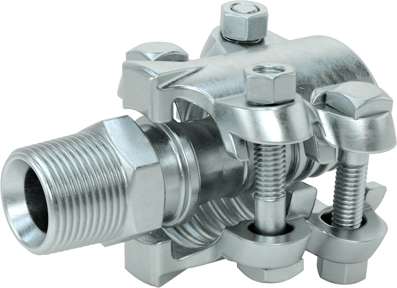 Buhar için Kilitli Kelepçeli Hortum Adaptörü, 1" Hortum İç Çapı için, 1-15/16" Maksimum Hortum Dış Çapı, 1 NPT Erkek