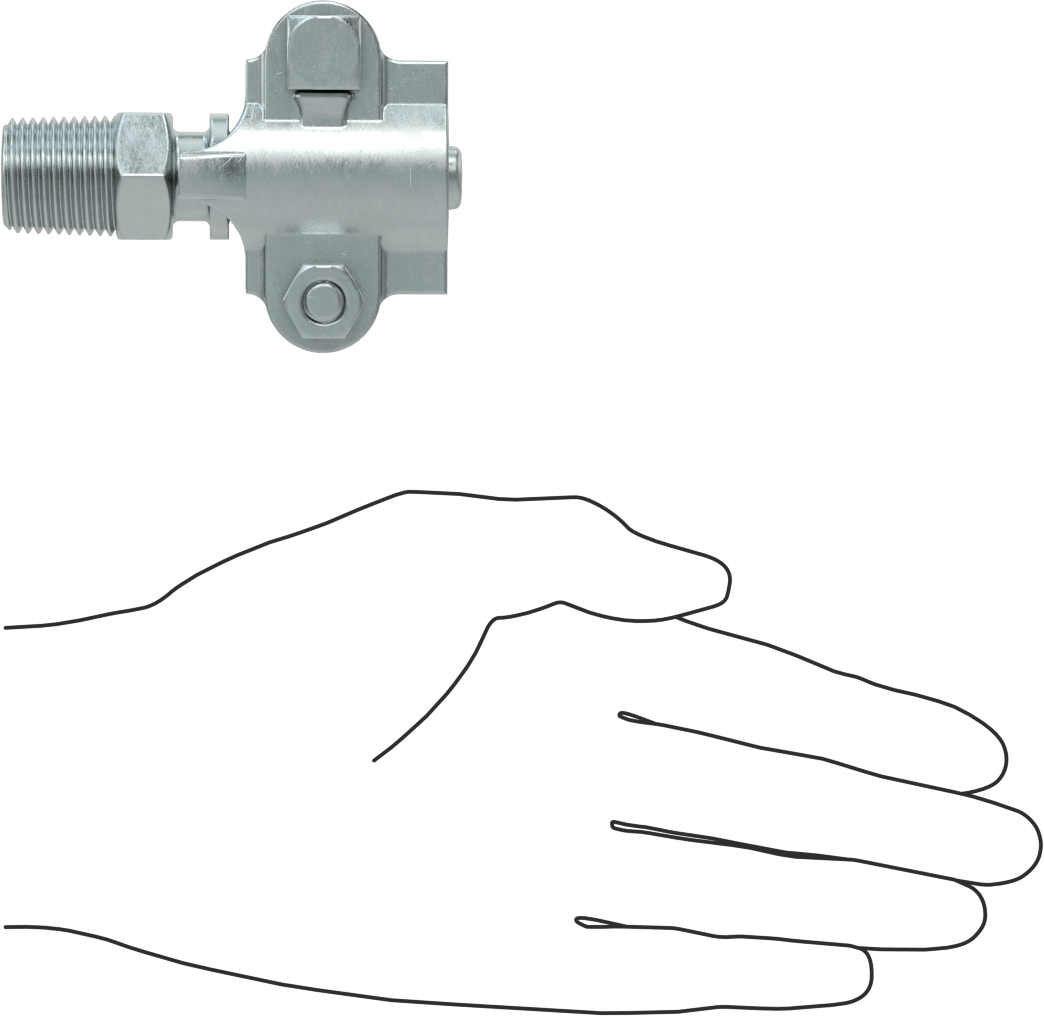 Buhar için Kilitli Kelepçeli Hortum Adaptörü, 1/2" Hortum İç Çapı için, 1-3/16" Maksimum Hortum Dış Çapı, 1/2 NPT Erkek