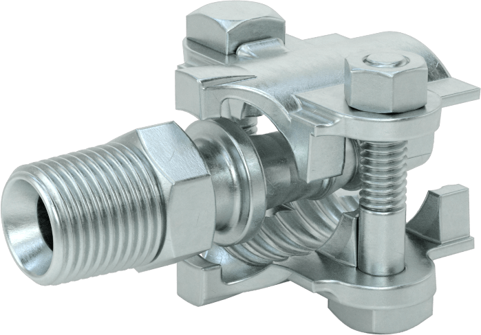 Buhar için Kilitli Kelepçeli Hortum Adaptörü, 1/2" Hortum İç Çapı için, 1-3/16" Maksimum Hortum Dış Çapı, 1/2 NPT Erkek