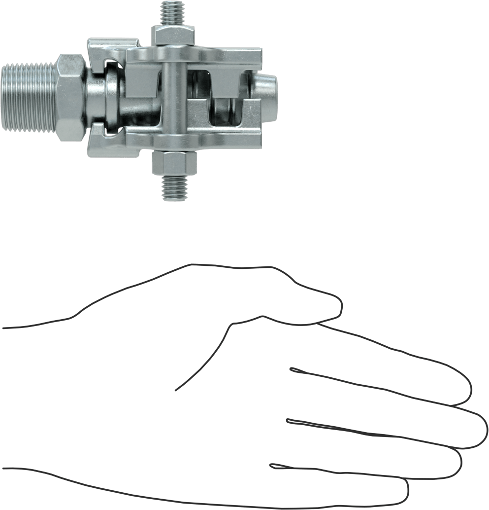 Buhar için Kilitli Kelepçeli Hortum Adaptörü, 3/4" Hortum İç Çapı için, 1-5/16" Maksimum Hortum Dış Çapı, 3/4 NPT Erkek