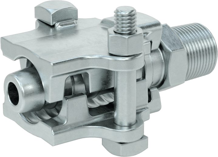Buhar için Kilitli Kelepçeli Hortum Adaptörü, 3/4" Hortum İç Çapı için, 1-5/16" Maksimum Hortum Dış Çapı, 3/4 NPT Erkek