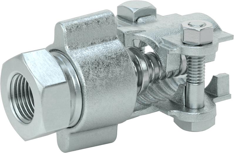 Buhar için Kilitli Kelepçeli Hortum Adaptörü, 1/2" Hortum İç Çapı için, 1-3/16" Maksimum Hortum Dış Çapı, 1/2 NPT Dişi