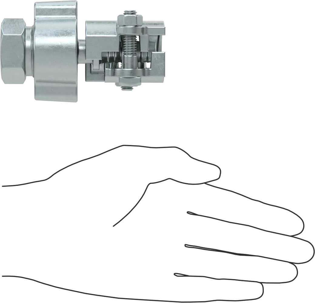 Buhar için Kilitli Kelepçeli Hortum Adaptörü, 1/2" Hortum İç Çapı için, 1-1/16" Maksimum Hortum Dış Çapı, 1/2 NPT Dişi
