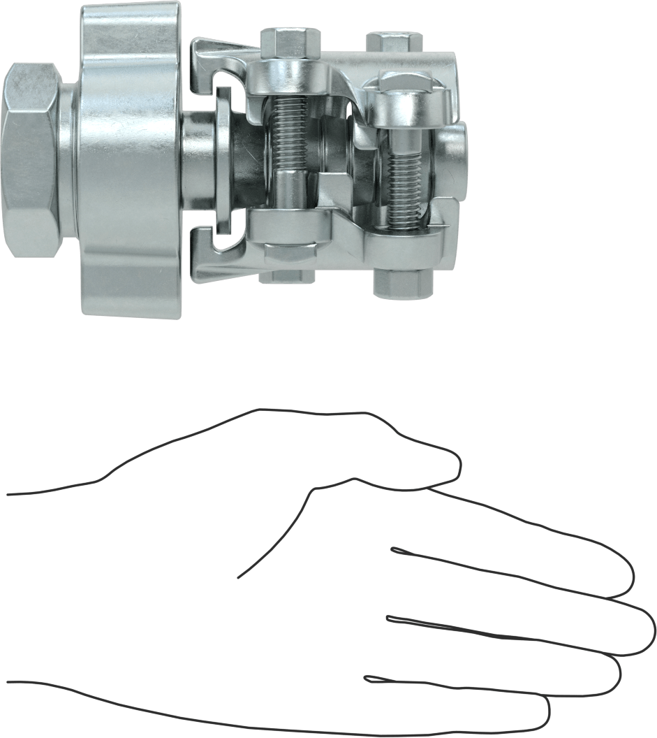 Buhar için Kilitli Kelepçeli Hortum Adaptörü, 1" Hortum İç Çapı için, 1-11/16“ ila 1-15/16” Hortum Dış Çapı, 1 NPT Dişi