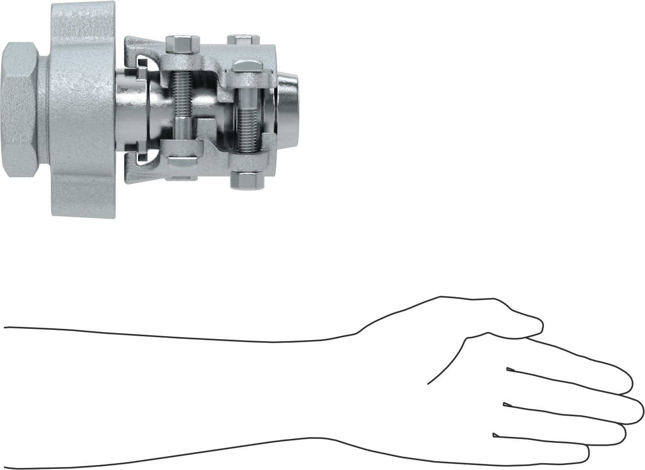 Buhar için Kilitli Kelepçeli Hortum Adaptörü, 2" Hortum İç Çapı için, 2-1/2“ ila 2-25/32” Hortum Dış Çapı, 2 NPT Dişi