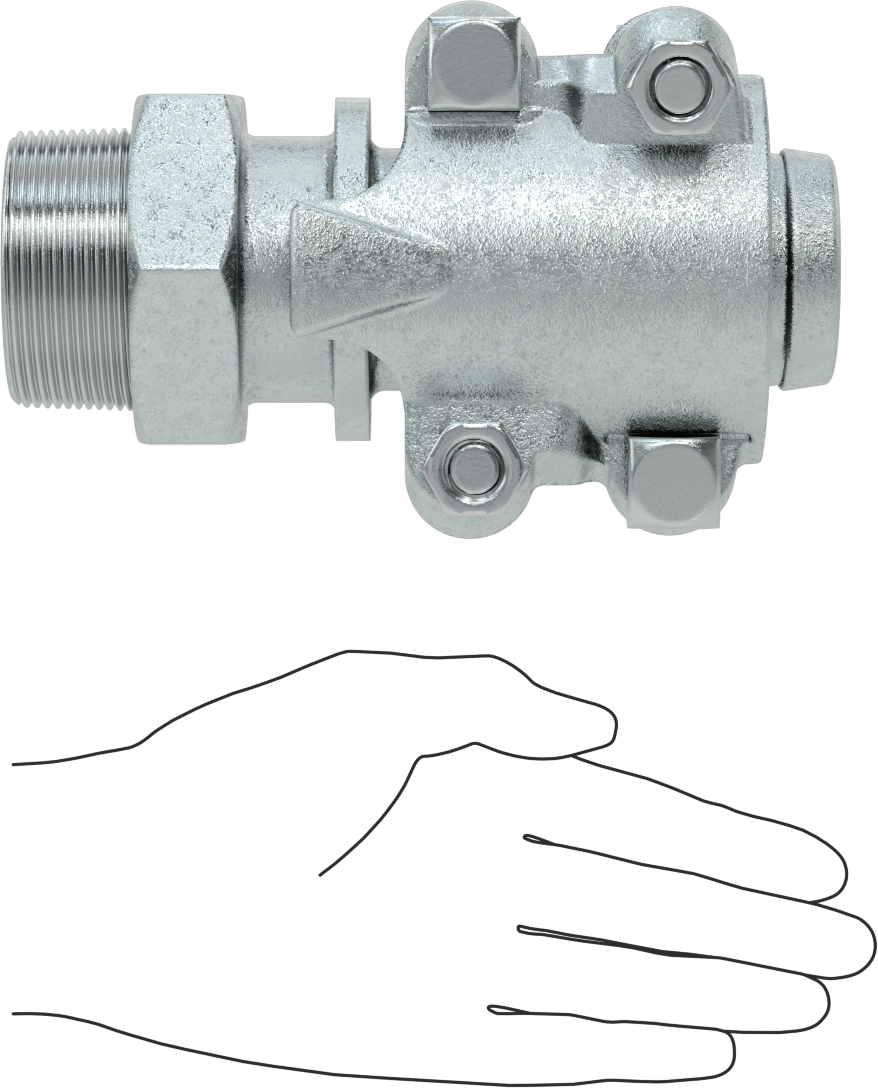 Buhar için Kilitli Kelepçeli Hortum Adaptörü, 2" Hortum İç Çapı için, 2-1/2“ ila 2-25/32” Hortum Dış Çapı, 2 NPT Erkek