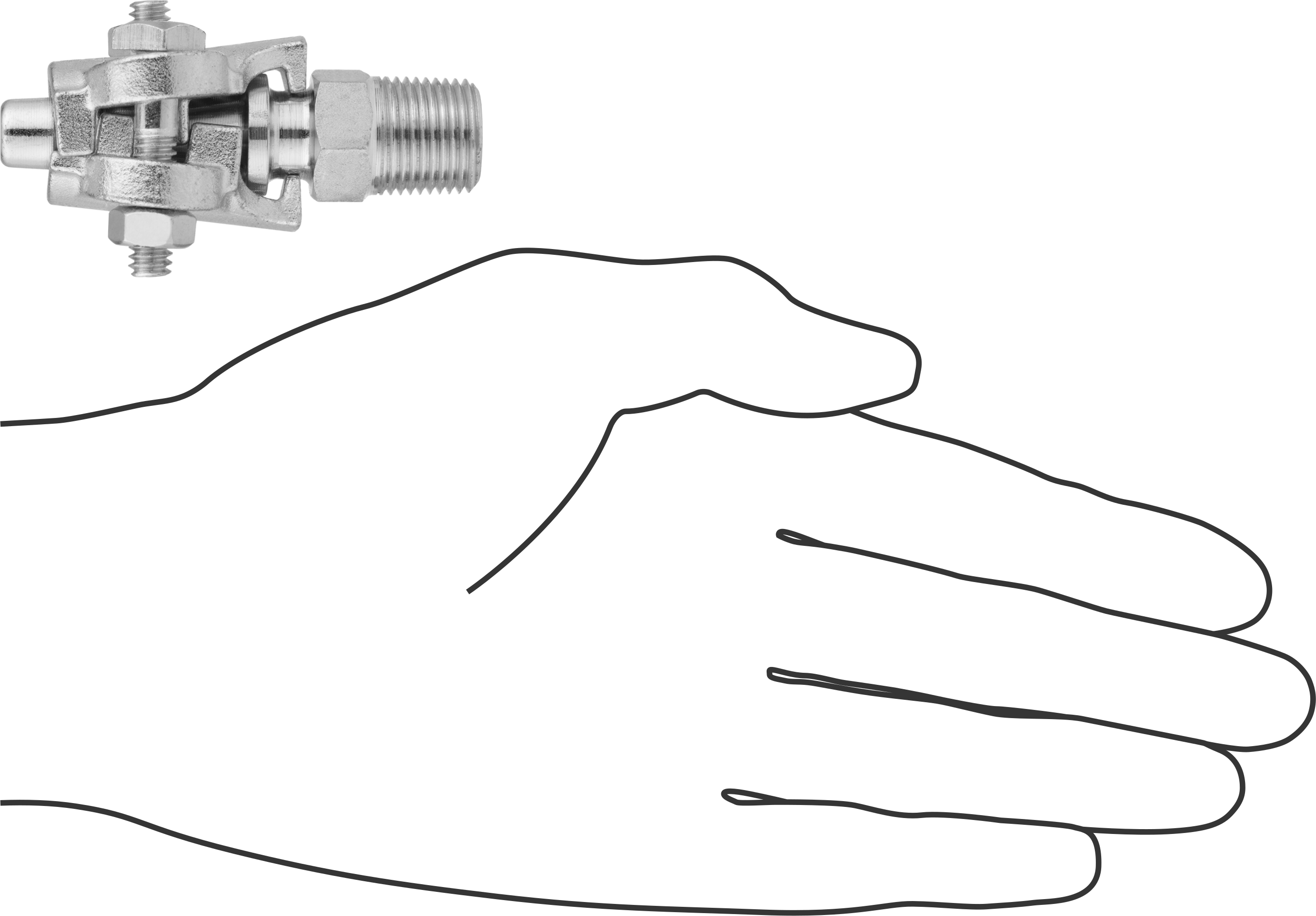 Buhar için Kilitli Kelepçeli Hortum Adaptörü, 3/8" Hortum İç Çapı için, 11/16“ ila 7/8” Hortum Dış Çapı, 3/8 NPT Dişi