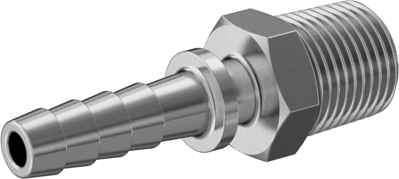 Dikenli Hortum Bağlantı Parçası, Buhar için, 303/304 Paslanmaz Çelik Adaptör, 3/8" İç Çap x 1/2 NPT Erkek