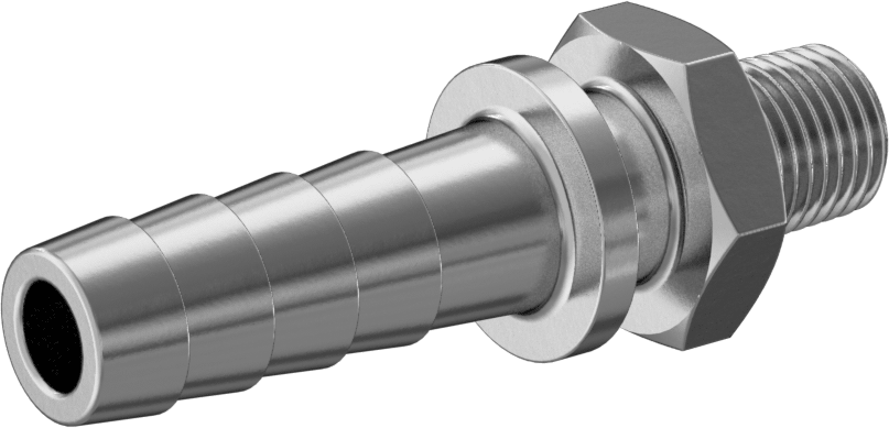 Dikenli Hortum Bağlantı Parçası, Buhar için, 303/304 Paslanmaz Çelik Adaptör, 1/2" İç Çap x 1/4 NPT Erkek
