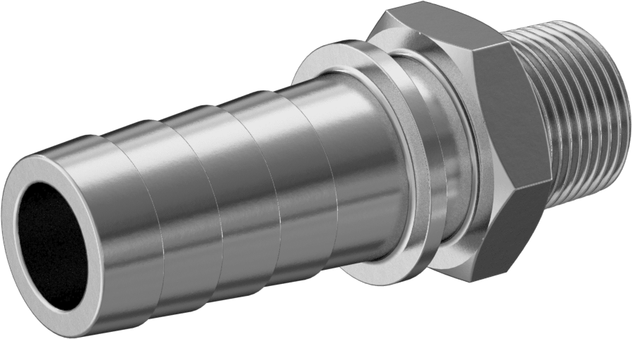 Dikenli Hortum Bağlantı Parçası, Buhar için, 303/304 Paslanmaz Çelik Adaptör, 1 inç İç Çap x 3/4 NPT Erkek
