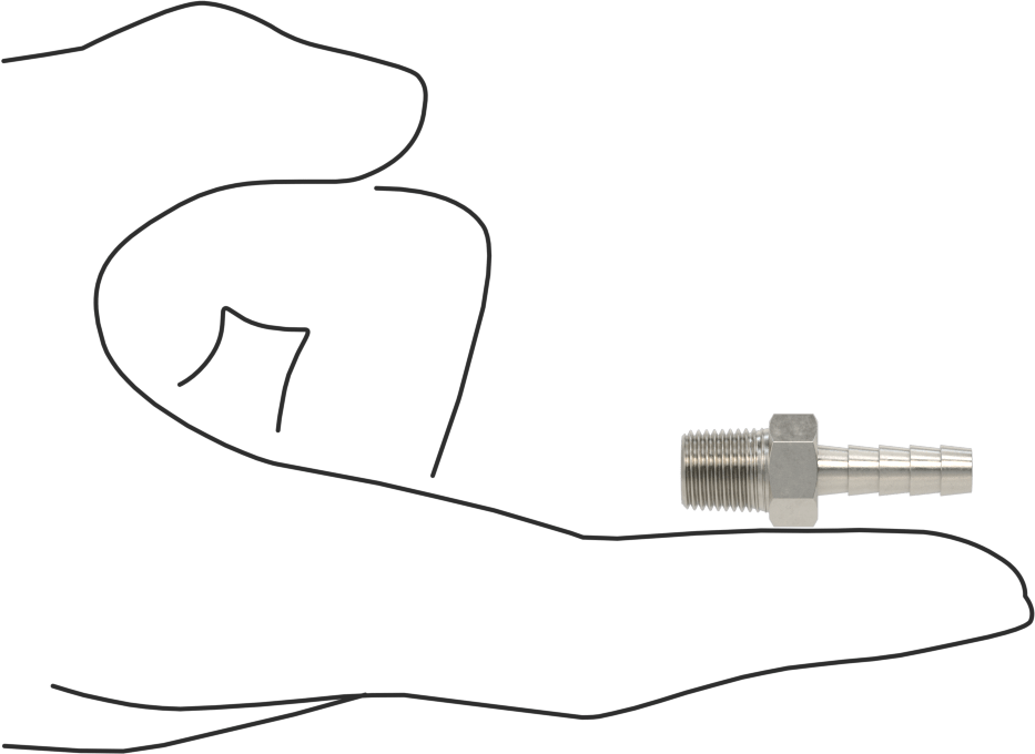 Dikenli Hortum Bağlantı Parçası, 303 Paslanmaz Çelik Düz Adaptör, 3/16" Hortum İç Çapı, 1/8 BSPT Erkek
