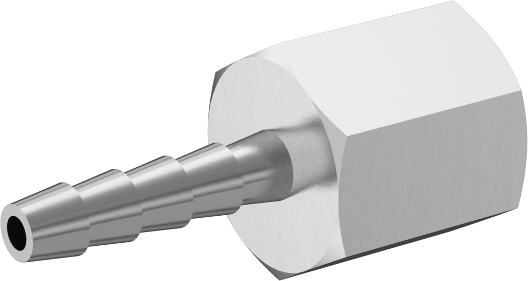 Dikenli Hortum Bağlantı Parçası, 303 Paslanmaz Çelik Düz Adaptör, 1/8" Hortum İç Çapı x 1/8 BSPT Dişi