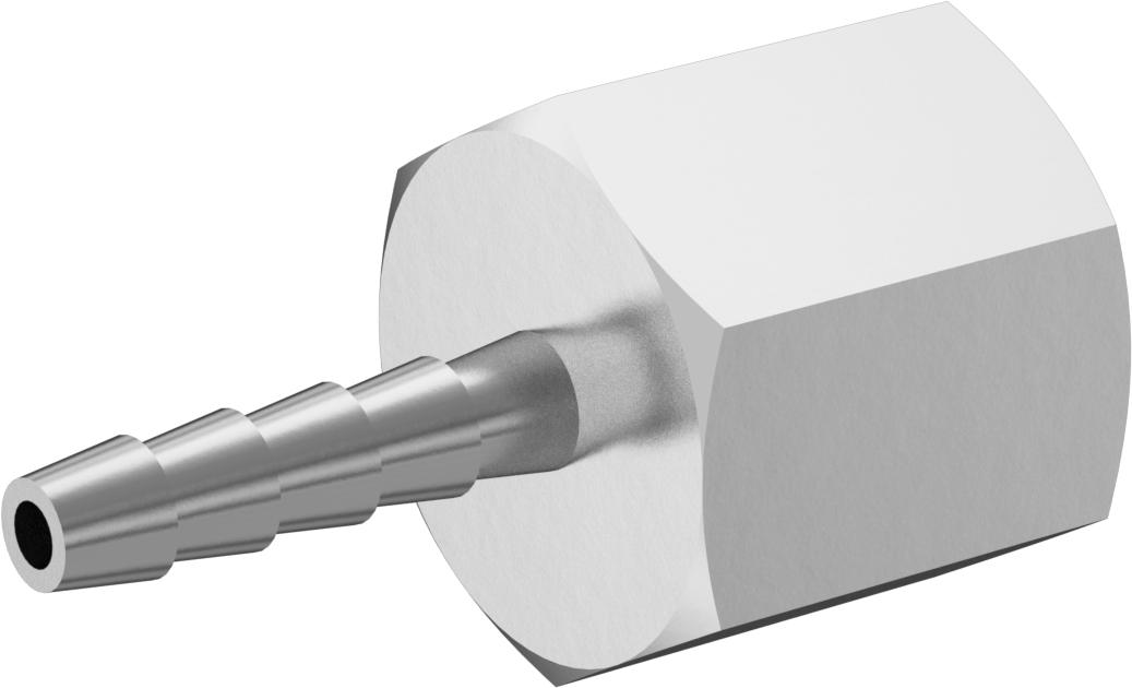 Dikenli Hortum Bağlantı Parçası, 303 Paslanmaz Çelik Düz Adaptör, 1/8" Hortum İç Çapı x 1/4 BSPT Dişi
