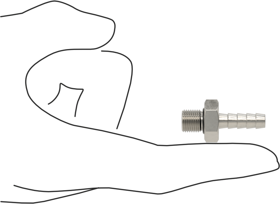 Dikenli Hortum Bağlantı Parçası, 303 Paslanmaz Çelik Düz Adaptör, 6 mm Hortum İç Çapı, 1/8 BSPP Erkek