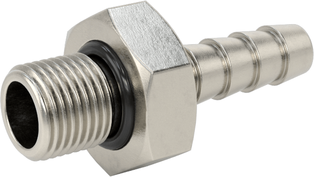 Dikenli Hortum Bağlantı Parçası, 303 Paslanmaz Çelik Düz Adaptör, 6 mm Hortum İç Çapı, 1/8 BSPP Erkek