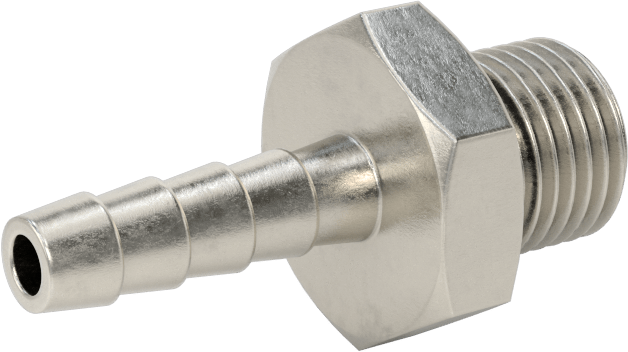 Dikenli Hortum Bağlantı Parçası, 303 Paslanmaz Çelik Düz Adaptör, 6 mm Hortum İç Çapı, 1/4 BSPP Erkek
