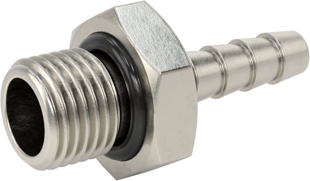 Dikenli Hortum Bağlantı Parçası, 303 Paslanmaz Çelik Düz Adaptör, 6 mm Hortum İç Çapı, 1/4 BSPP Erkek