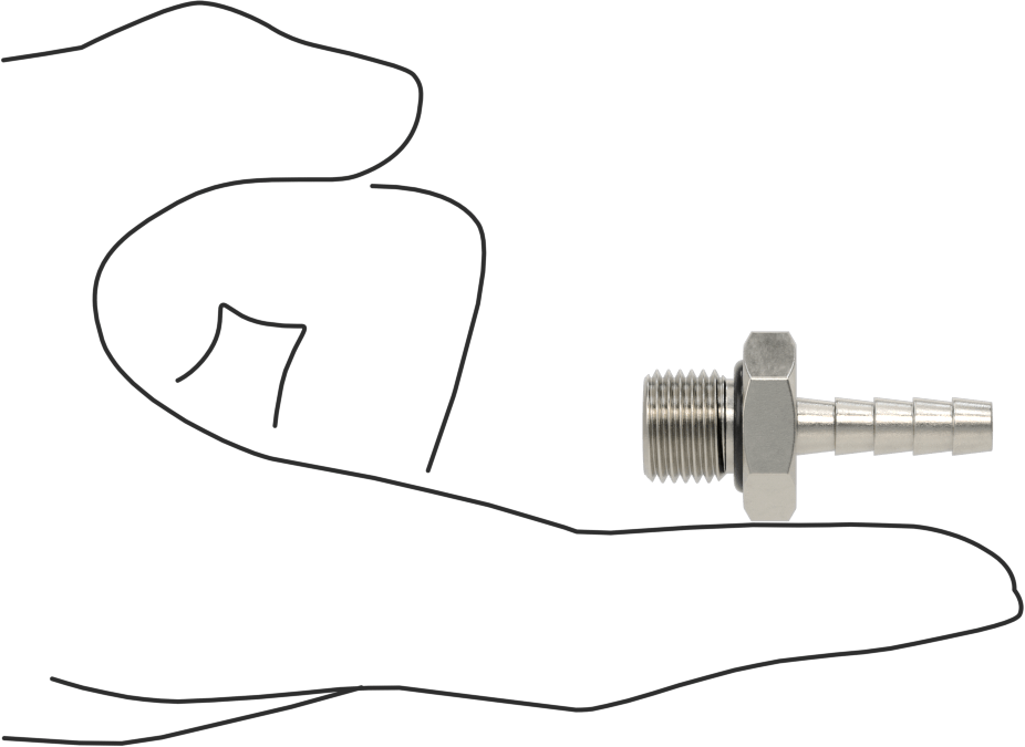 Dikenli Hortum Bağlantı Parçası, 303 Paslanmaz Çelik Düz Adaptör, 6 mm Hortum İç Çapı, 1/4 BSPP Erkek