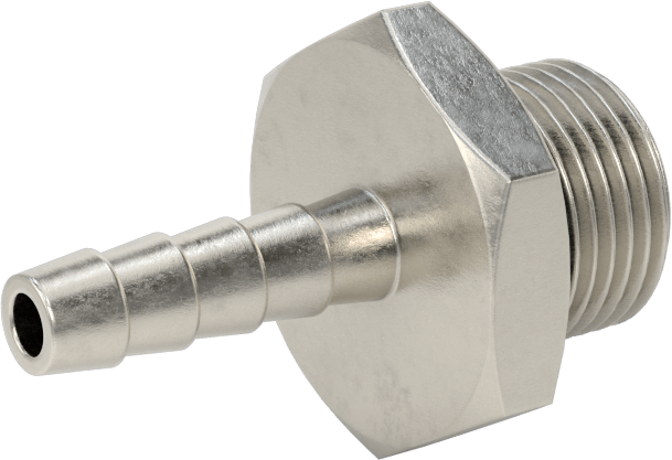 Dikenli Hortum Bağlantı Parçası, 303 Paslanmaz Çelik Düz Adaptör, 6 mm Hortum İç Çapı, 3/8 BSPP Erkek
