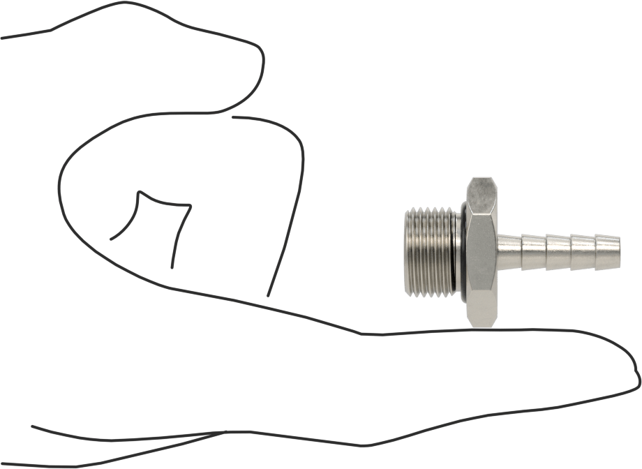 Dikenli Hortum Bağlantı Parçası, 303 Paslanmaz Çelik Düz Adaptör, 6 mm Hortum İç Çapı, 3/8 BSPP Erkek