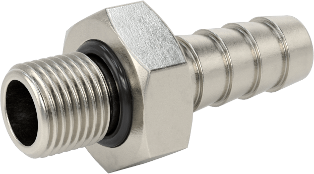Dikenli Hortum Bağlantı Parçası, 303 Paslanmaz Çelik Düz Adaptör, 8 mm Hortum İç Çapı, 1/8 BSPP Erkek