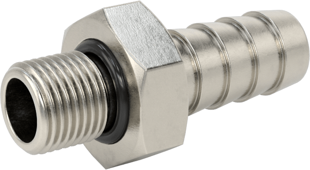 Dikenli Hortum Bağlantı Parçası, 303 Paslanmaz Çelik Düz Adaptör, 9 mm Hortum İç Çapı, 1/8 BSPP Erkek