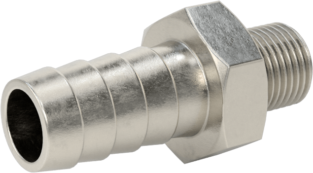 Dikenli Hortum Bağlantı Parçası, 303 Paslanmaz Çelik Düz Adaptör, 10 mm Hortum İç Çapı, 1/8 BSPP Erkek