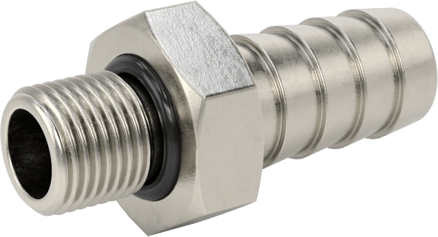 Dikenli Hortum Bağlantı Parçası, 303 Paslanmaz Çelik Düz Adaptör, 10 mm Hortum İç Çapı, 1/8 BSPP Erkek