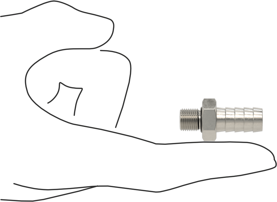 Dikenli Hortum Bağlantı Parçası, 303 Paslanmaz Çelik Düz Adaptör, 10 mm Hortum İç Çapı, 1/8 BSPP Erkek