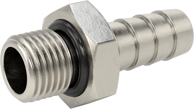 Dikenli Hortum Bağlantı Parçası, 303 Paslanmaz Çelik Düz Adaptör, 10 mm Hortum İç Çapı, 1/4 BSPP Erkek
