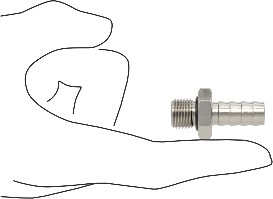 Dikenli Hortum Bağlantı Parçası, 303 Paslanmaz Çelik Düz Adaptör, 10 mm Hortum İç Çapı, 1/4 BSPP Erkek