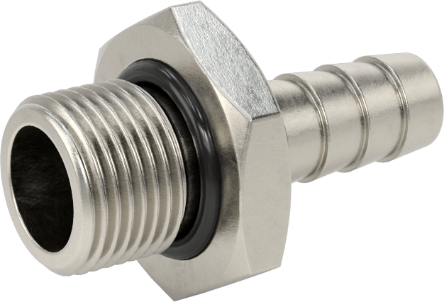 Dikenli Hortum Bağlantı Parçası, 303 Paslanmaz Çelik Düz Adaptör, 10 mm Hortum İç Çapı, 3/8 BSPP Erkek